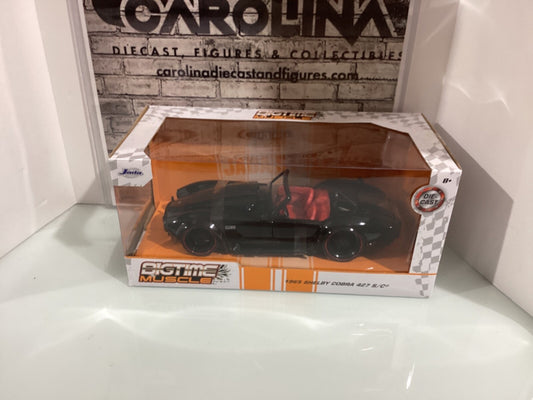 1965 SHELBY COBRA 427 S/C BLACK 1/24 DIECAST MODEL CAR BY JADA 32704
